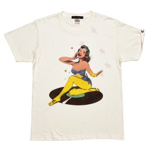 画像: T-STENCILED PIN UP GIRL  IVORY VINYL