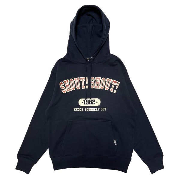 画像1: SHOUT! SHOUT! COLLAGE HOODIE <BR>NAVY (1)