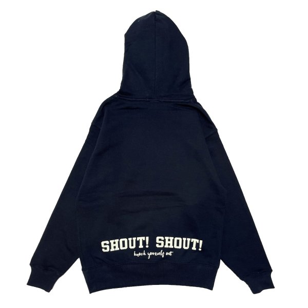 画像2: SHOUT! SHOUT! COLLAGE HOODIE <BR>NAVY (2)