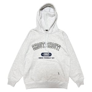 画像: SHOUT! SHOUT! COLLAGE HOODIE  HEATHER GREY