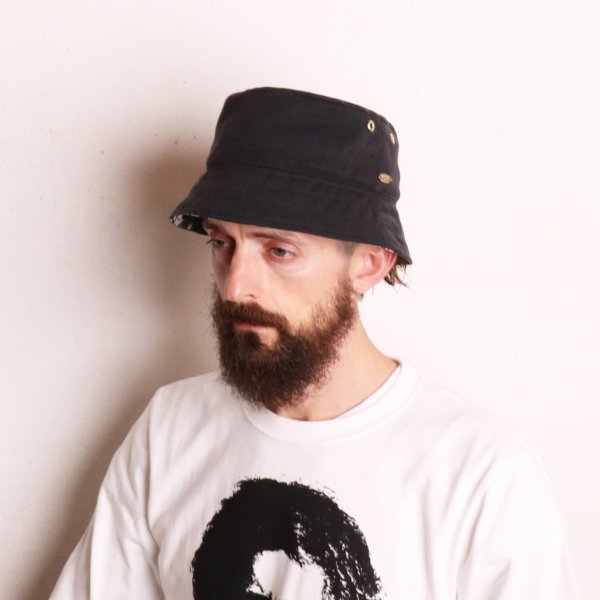 画像14: BUCKET HAT -reversible- <br>BLK-GREEN×CHARCOAL (14)