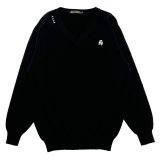 画像: WASHABLE WOOLLY V-NECK JUMPER  BLACK