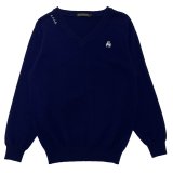 画像: WASHABLE WOOLLY V-NECK JUMPER  NAVY